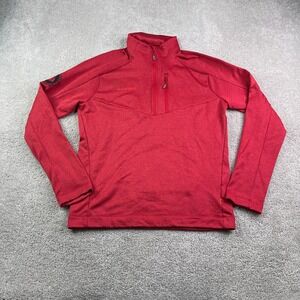 Mammut Sweater Mens Medium Red Quarter Zip Pullover Alpine Club Technical Hiker